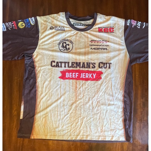 Cattleman's Cut Beef Jerky Racing Shirt Jim Dunn Mopar Pro Mens 2XL - Picture 1 of 6